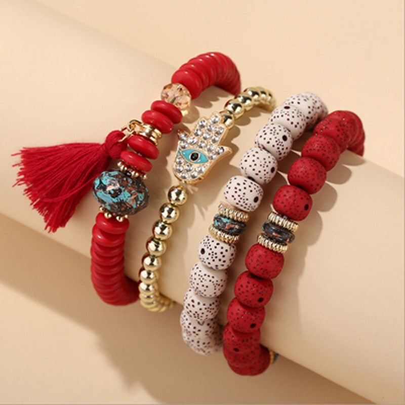 Ethnic Style Eye Alloy Wooden Beads Beaded Women's Bracelets