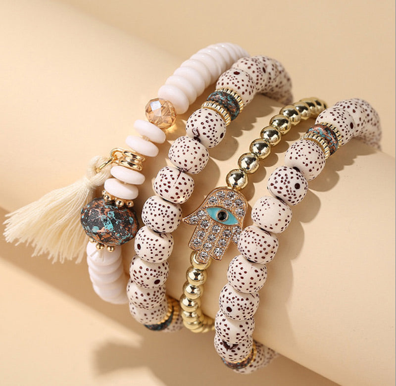 Ethnic Style Eye Alloy Wooden Beads Beaded Women's Bracelets