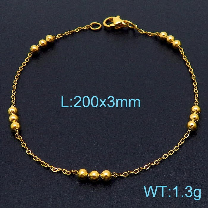 Streetwear Round Titanium Steel Plating 18k Gold Plated Bracelets Necklace