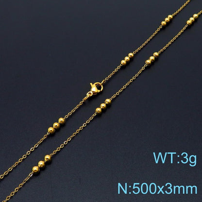 Streetwear Round Titanium Steel Plating 18k Gold Plated Bracelets Necklace