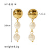 1 Pair Ig Style Elegant Oval Pearl Plating Stainless Steel 18k Gold Plated Drop Earrings