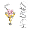 Sexy Cross Heart Shape Butterfly Stainless Steel Titanium Copper Plating Inlay Zircon White Gold Plated Gold Plated Nose Studs