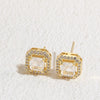 1 Pair Simple Style Classic Style Square Plating Inlay Copper Zircon 14k Gold Plated Ear Studs