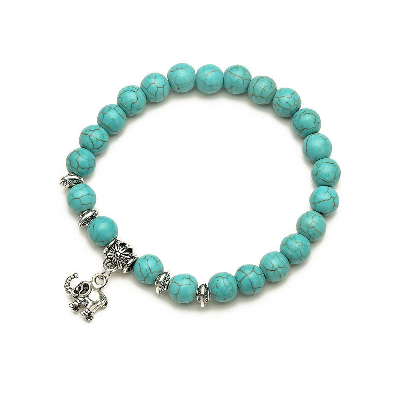 Retro Ethnic Style Geometric Turquoise Beaded Bracelets