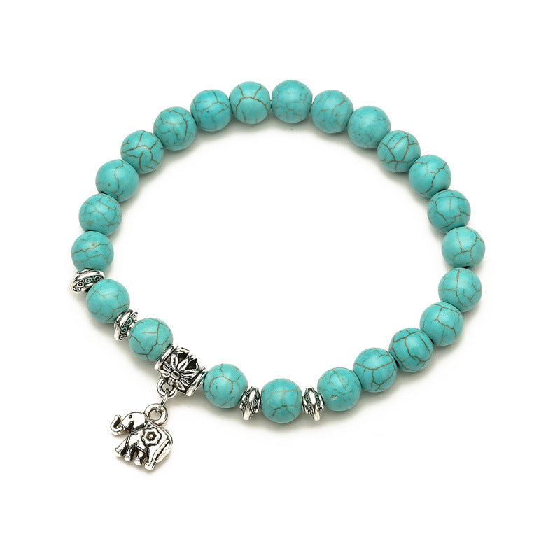 Retro Ethnic Style Geometric Turquoise Beaded Bracelets