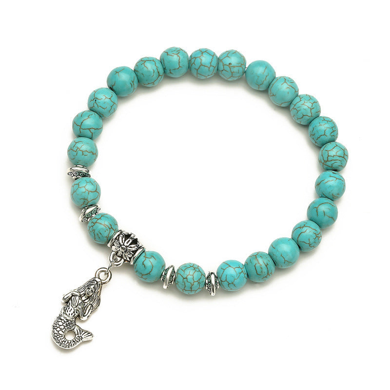 Retro Ethnic Style Geometric Turquoise Beaded Bracelets