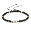 Ethnic Style Round Natural Stone Freshwater Pearl Copper Plating 18k Gold Plated Bracelets