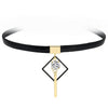 Sexy Simple Style Geometric Pu Leather Alloy Inlay Artificial Pearls Rhinestones Zircon Women's Choker