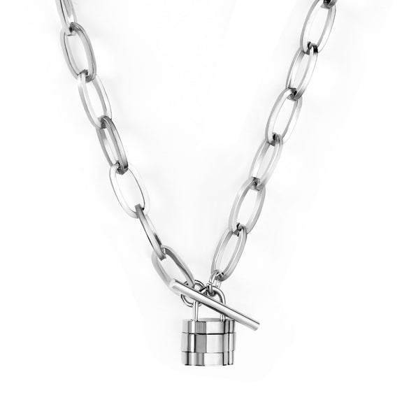 Streetwear Heart Shape Lock Stainless Steel Plating Pendant Necklace