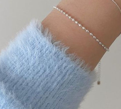 Classic Style Solid Color Sterling Silver Plating Bracelets