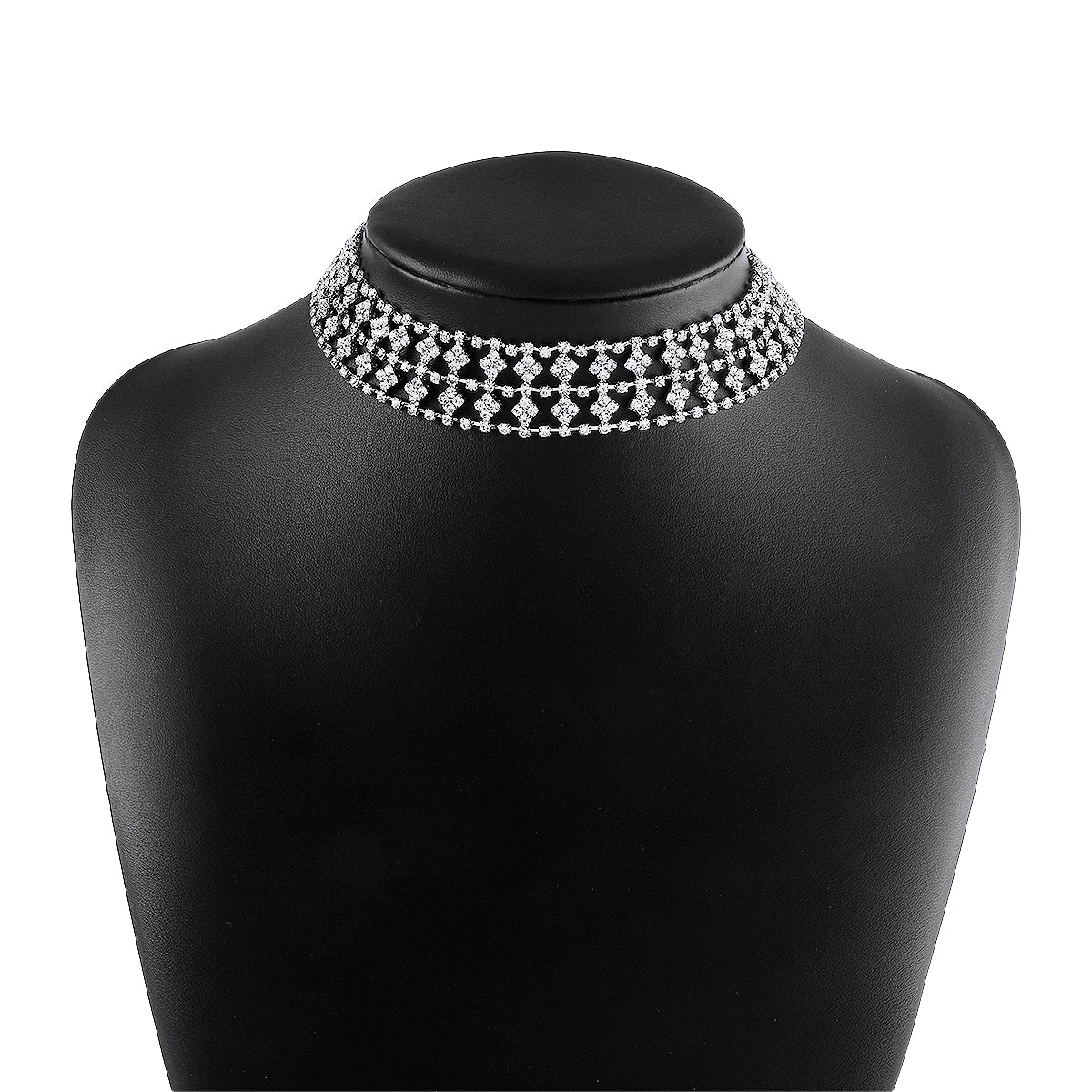 Elegant Glam Shiny Solid Color Alloy Iron Plating Hollow Out Inlay Rhinestones Women's Choker