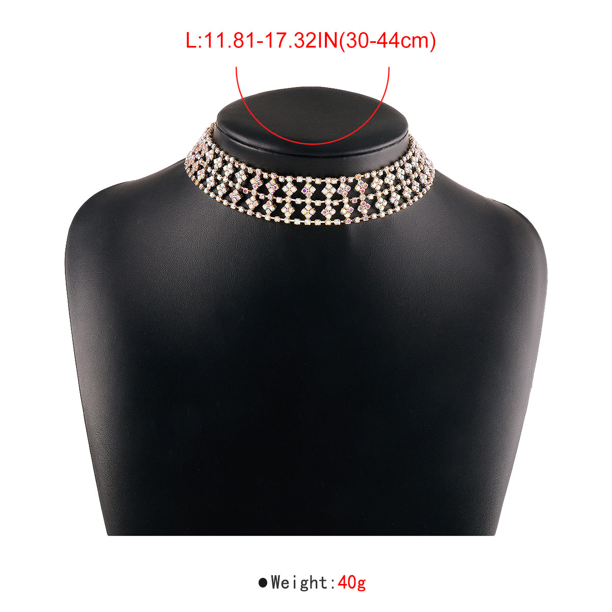 Elegant Glam Shiny Solid Color Alloy Iron Plating Hollow Out Inlay Rhinestones Women's Choker