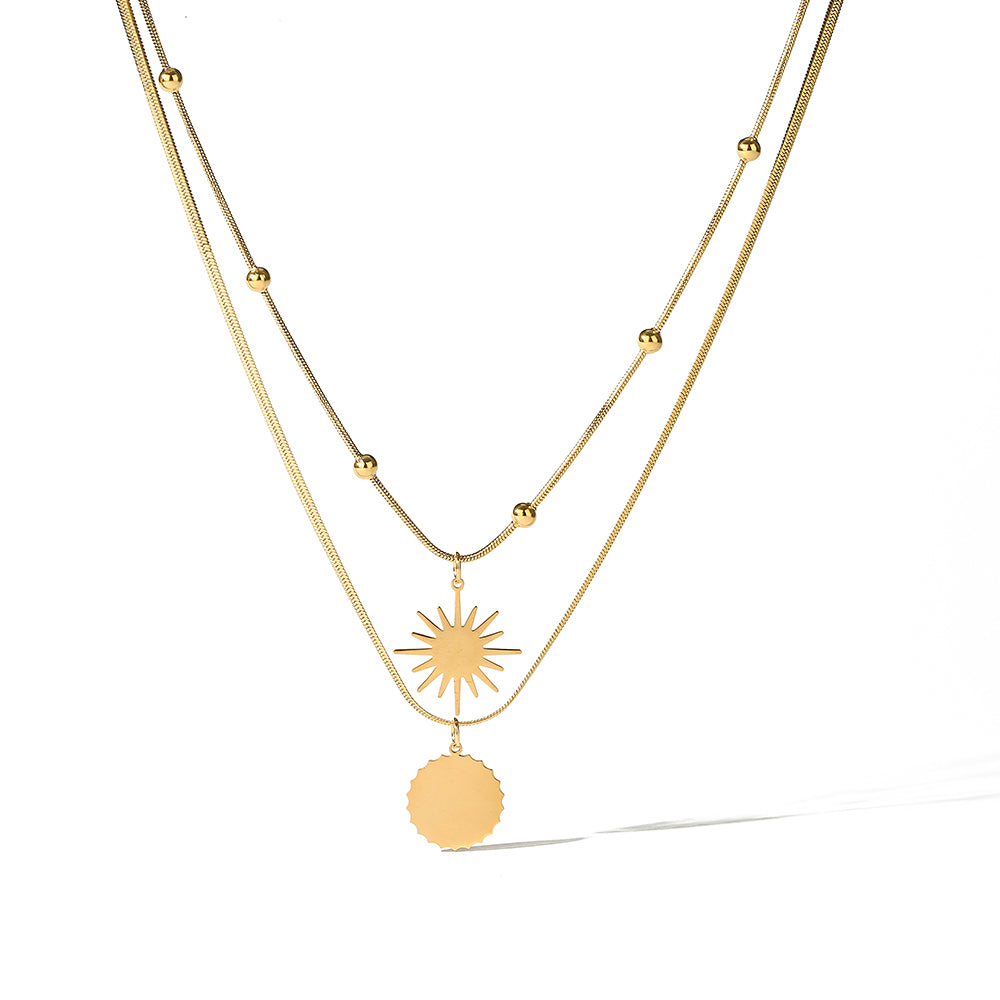 Simple Style Commute Geometric Titanium Steel Plating 18k Gold Plated Pendant Necklace