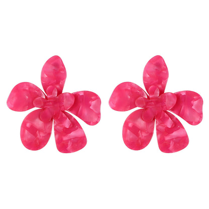 1 Pair Exaggerated Flower Arylic Drop Earrings