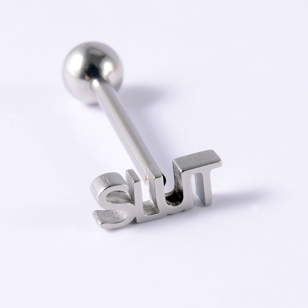 Lady Letter Stainless Steel Plating Tongue Nail