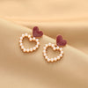 1 Pair Simple Style Round Square Heart Shape Alloy Plating Inlay Rhinestones Pearl Women's Drop Earrings