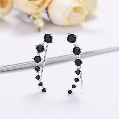 1 Pair Glam Solid Color Plating Inlay Sterling Silver Zircon Ear Studs