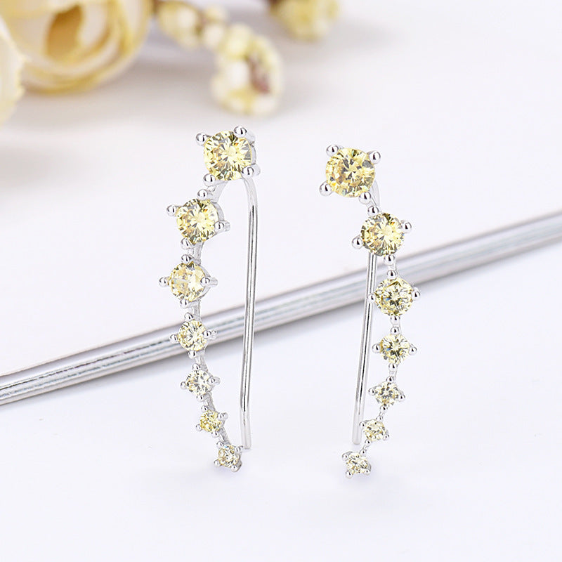 1 Pair Glam Solid Color Plating Inlay Sterling Silver Zircon Ear Studs