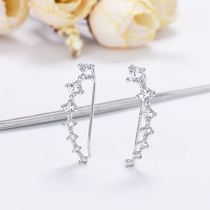 1 Pair Glam Solid Color Plating Inlay Sterling Silver Zircon Ear Studs