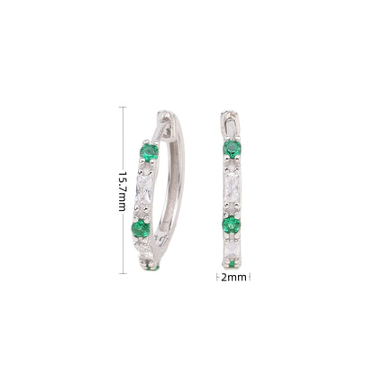 1 Pair Retro Round Plating Inlay Sterling Silver Zircon White Gold Plated Gold Plated Earrings