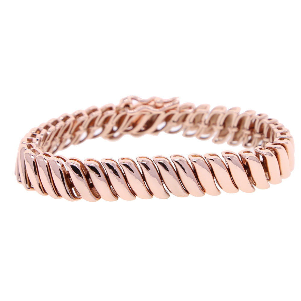 Hip-hop Cool Style Solid Color Copper Bracelets Necklace