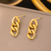 1 Piece Retro Simple Style Solid Color Plating Titanium Steel 18k Gold Plated Drop Earrings