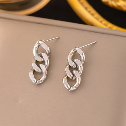 1 Piece Retro Simple Style Solid Color Plating Titanium Steel 18k Gold Plated Drop Earrings