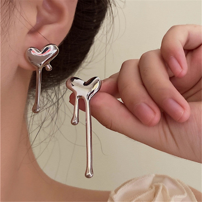 1 Pair Sweet Simple Style Heart Shape Plating Alloy Ear Studs