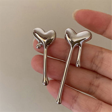 1 Pair Sweet Simple Style Heart Shape Plating Alloy Ear Studs