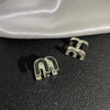 1 Pair Casual Simple Style Letter Drip Glazed Plating Inlay Copper Zircon Ear Studs