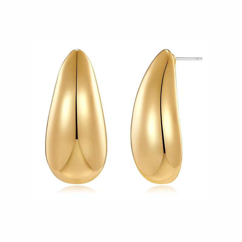 Commute Solid Color Copper Polishing Earrings 1 Pair