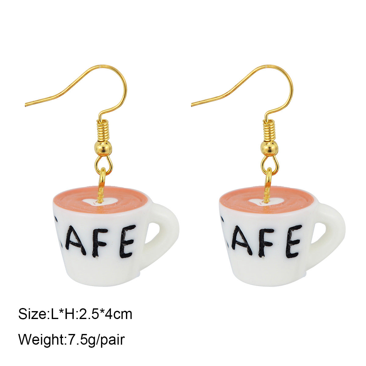 1 Pair Cute Ice Cream 1605 Coffee Fruit Plastic Resin Drop Earrings