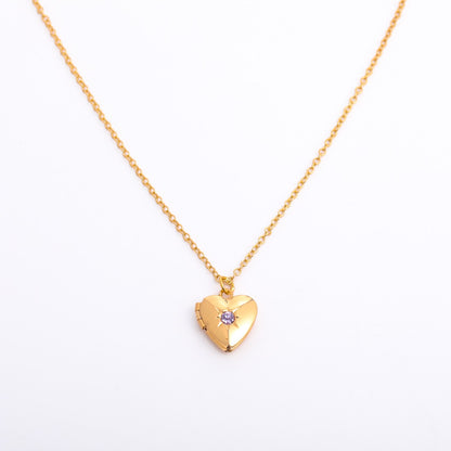 Simple Style Commute Heart Shape Copper 18k Gold Plated Zircon Pendant Necklace In Bulk