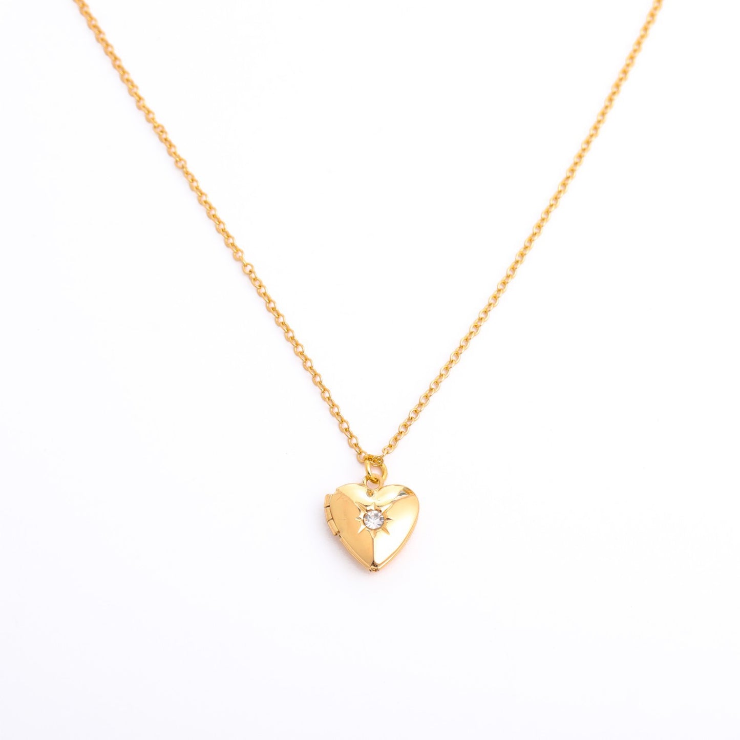 Simple Style Commute Heart Shape Copper 18k Gold Plated Zircon Pendant Necklace In Bulk