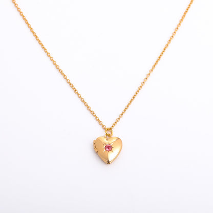 Simple Style Commute Heart Shape Copper 18k Gold Plated Zircon Pendant Necklace In Bulk