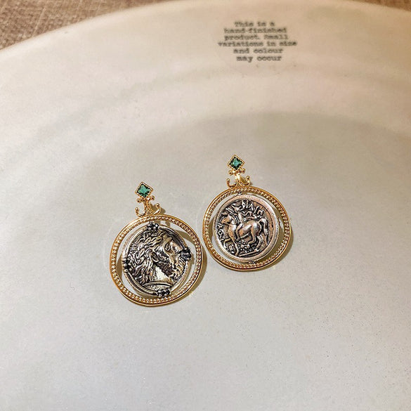 1 Pair Simple Style Geometric Plating Inlay Alloy Artificial Pearls Rhinestones Hoop Earrings