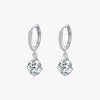 1 Pair Elegant Luxurious Round Plating Inlay Sterling Silver Zircon Rhodium Plated Drop Earrings