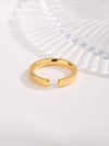 Casual Modern Style Circle Titanium Steel Gold Plated Zircon Rings In Bulk