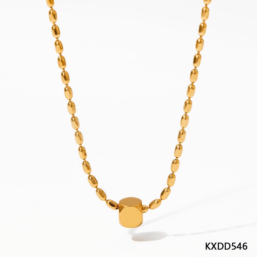 Casual Simple Style Solid Color Stainless Steel Plating Gold Plated Long Necklace Necklace