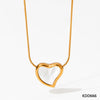 Casual Simple Style Heart Shape Stainless Steel Plating Inlay Artificial Gemstones Gold Plated Necklace