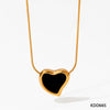 Casual Simple Style Heart Shape Stainless Steel Plating Inlay Artificial Gemstones Gold Plated Necklace