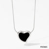 Casual Simple Style Heart Shape Stainless Steel Plating Inlay Artificial Gemstones Gold Plated Necklace