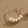 Classic Style Geometric Freshwater Pearl Asymmetrical Open Rings