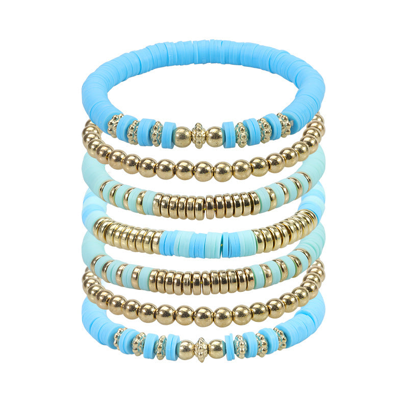 Simple Style Round Soft Clay Beaded Women's Bracelets