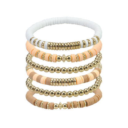 Simple Style Round Soft Clay Beaded Women's Bracelets