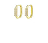 1 Pair Retro Polygon Plating Inlay Copper Zircon White Gold Plated Gold Plated Earrings