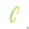 Simple Style Classic Style Color Block Copper Enamel Plating Inlay Zircon Gold Plated Open Rings