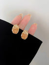 1 Pair Sweet Flower Inlay Copper Crystal Rhinestones Ear Studs