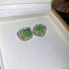 1 Pair Sweet Flower Inlay Copper Crystal Rhinestones Ear Studs