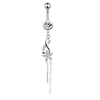 Simple Style Water Droplets Flower Butterfly Stainless Steel Inlay Zircon Women's Belly Ring